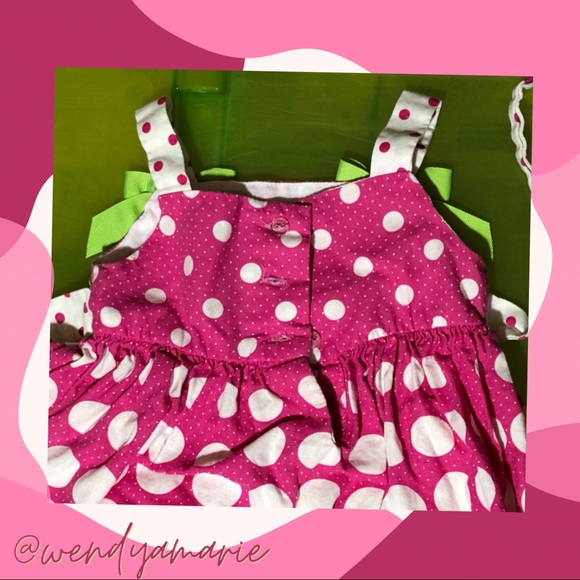 💐Polka Dot dress with Bloomers/Diaper Cover - Picture 3 of 3